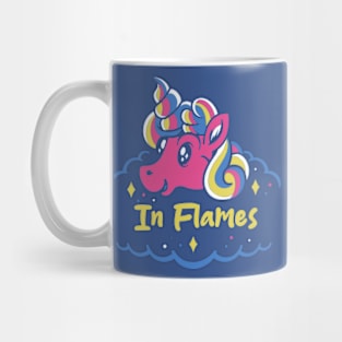 in flames and cute unicorn Mug